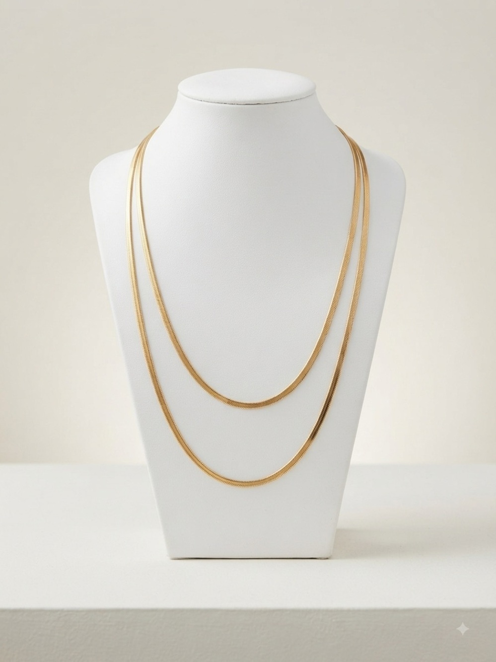 Gold Double Layer Necklace - Women's Jewelry